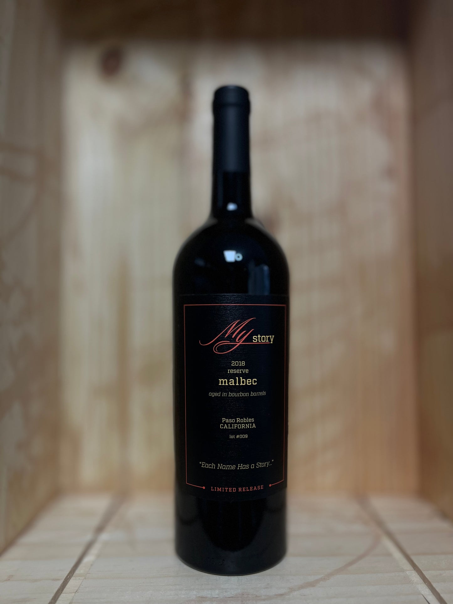 2018 - My Story Paso Robles Malbec - Bourbon Barrel Aged